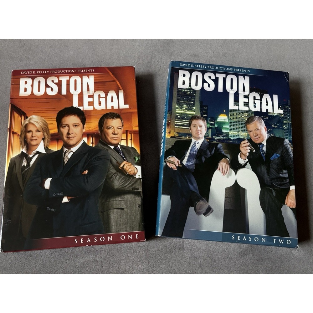 Boston Legal Seasons 1 and 2 7 DVDs Lot Law Drama TV Series Show Classic